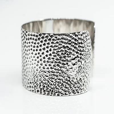 Bratara fixa hammered 40mm Argint - 3