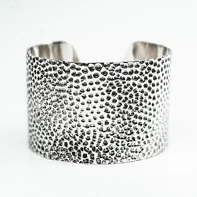 Bratara fixa hammered 40mm Argint - 1