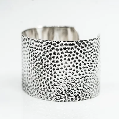 Bratara fixa hammered 40mm Argint - 2