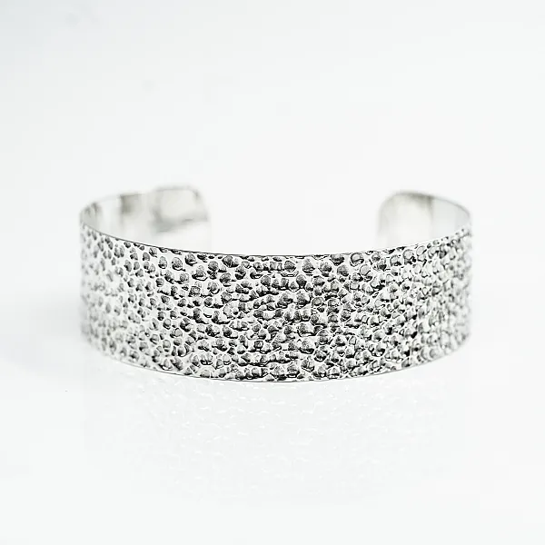 Bratara fixa hammered 20mm Argint