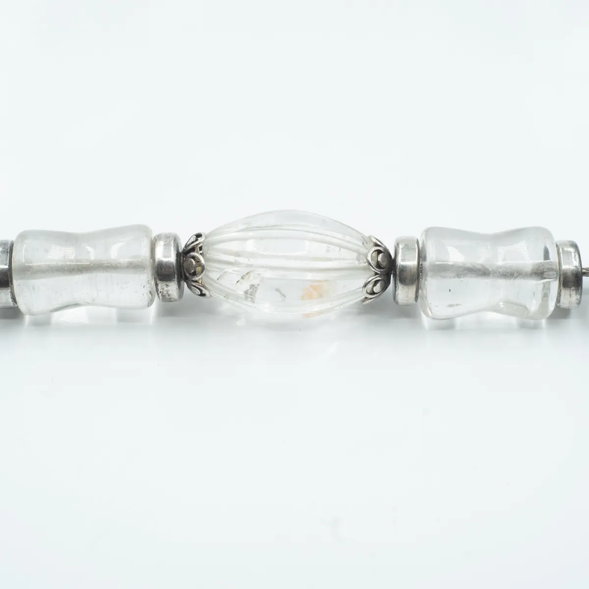Colier cuarz de stanca tubular Argint