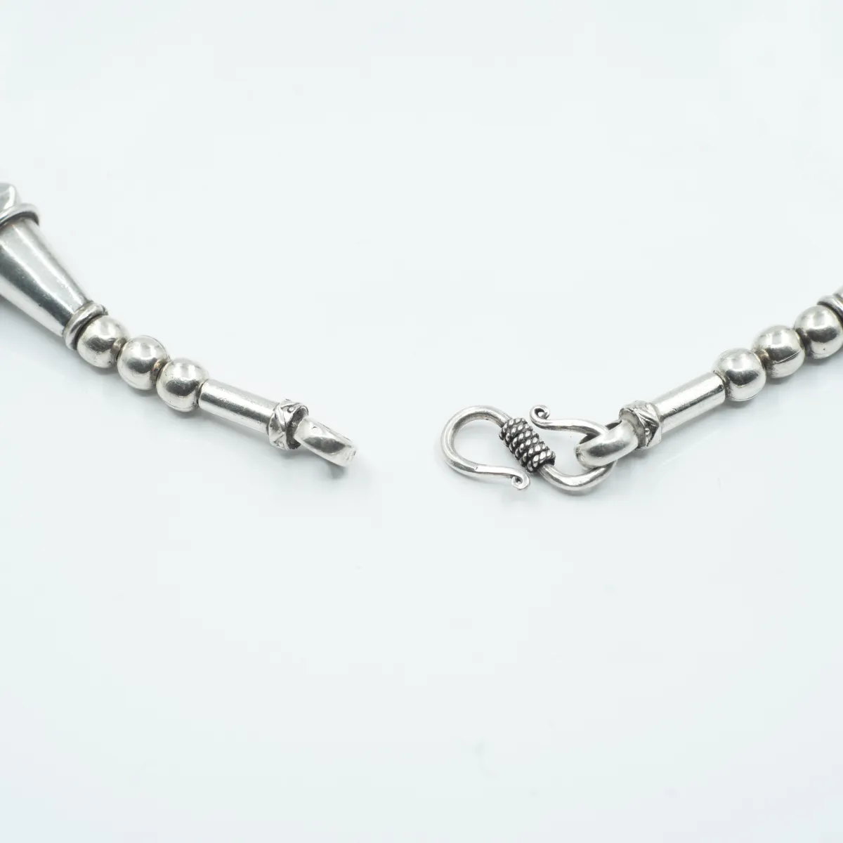 Colier cuarz de stanca tubular Argint