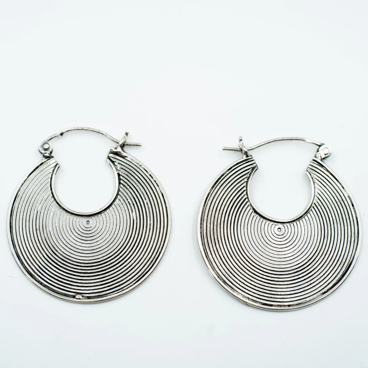 Cercei semicerc spirala 3.7cm Argint
