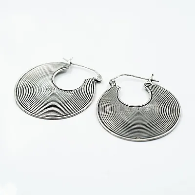 Cercei semicerc spirala 3.7cm Argint - 4