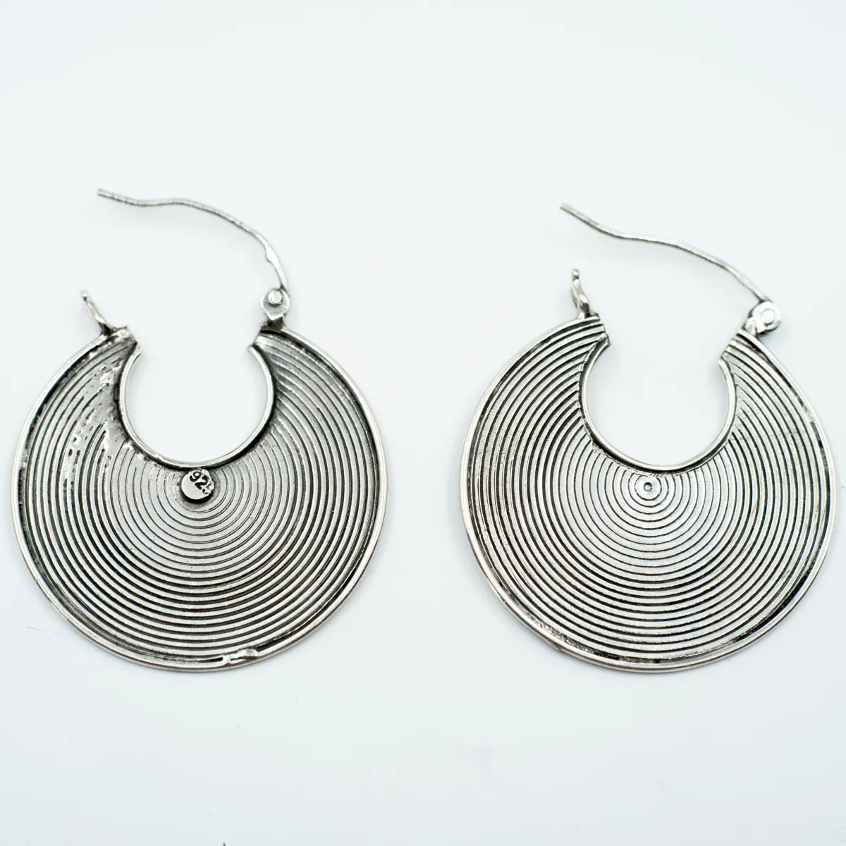 Cercei semicerc spirala 3.7cm Argint