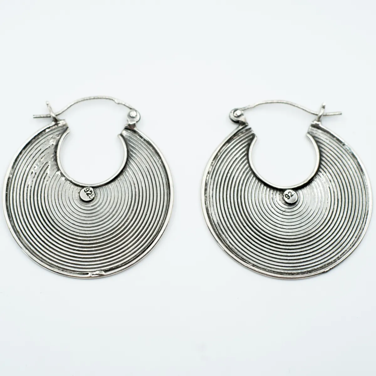 Cercei semicerc spirala 3.7cm Argint