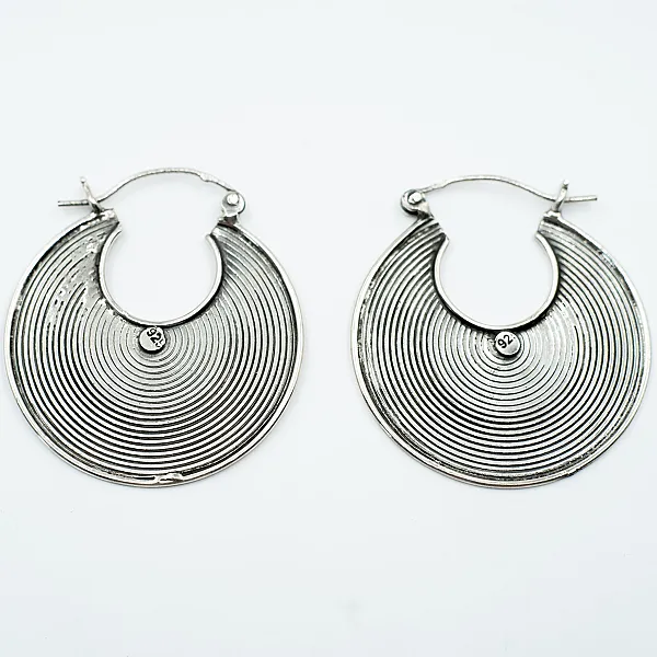 Cercei semicerc spirala 3.7cm Argint