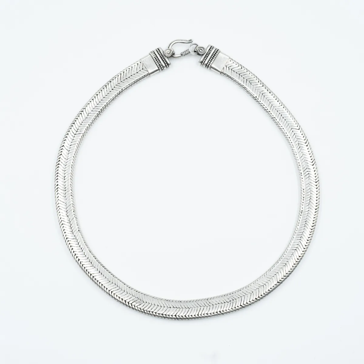 Lant sarpe plat 1.2cm 48cm Argint