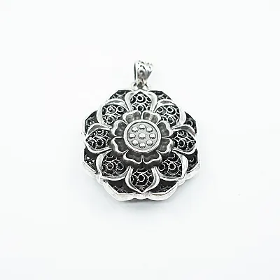 Pandantiv lotus inflorit dorje Argint - 1