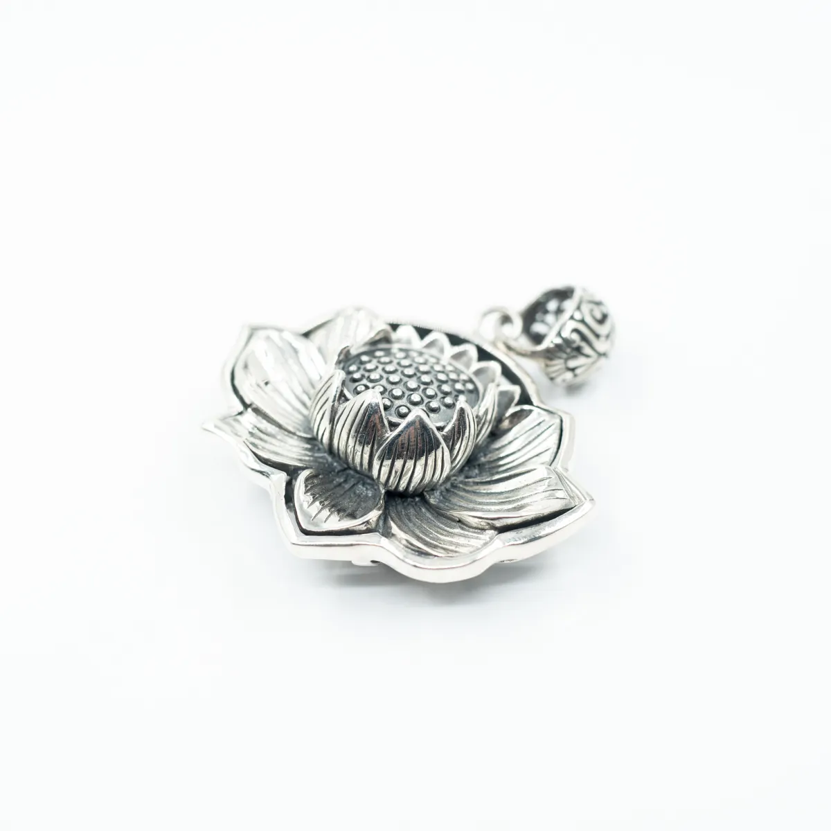 Pandantiv floare de lotus xl Argint