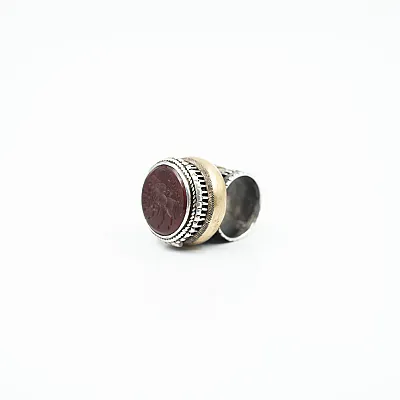 Inel Afgan tip caseta bivol Argint - 2