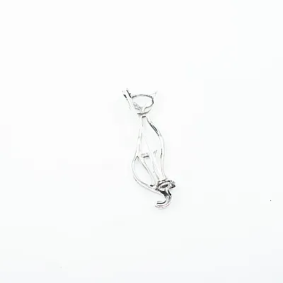Brosa contur pisica 4cm Argint - 2