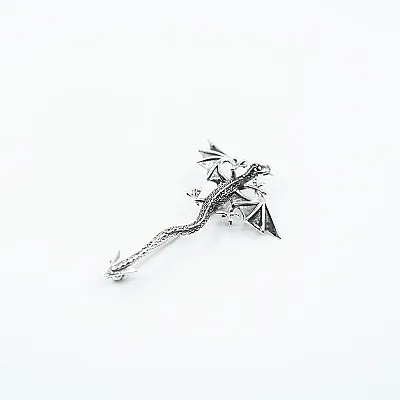Brosa dragon lung 5.5cm Argint - 3