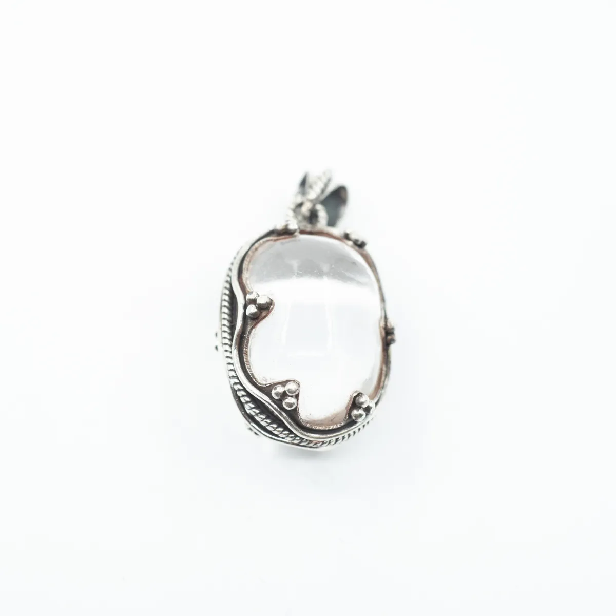 Pandantiv oval Gotland cuarz 34*23mm Argint