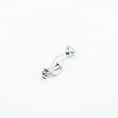 Brosa contur pisica 4cm Argint - 1