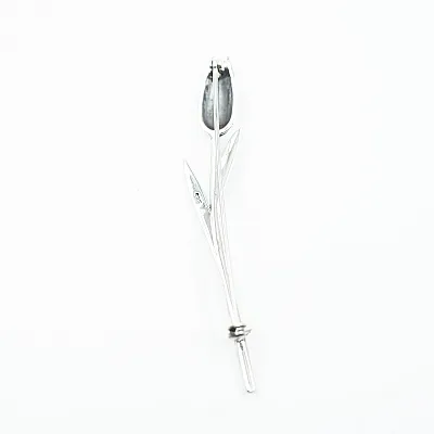 Brosa lalea 7.5cm Argint - 3