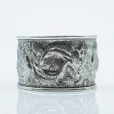Bratara fixa hammered petale Argint - 5