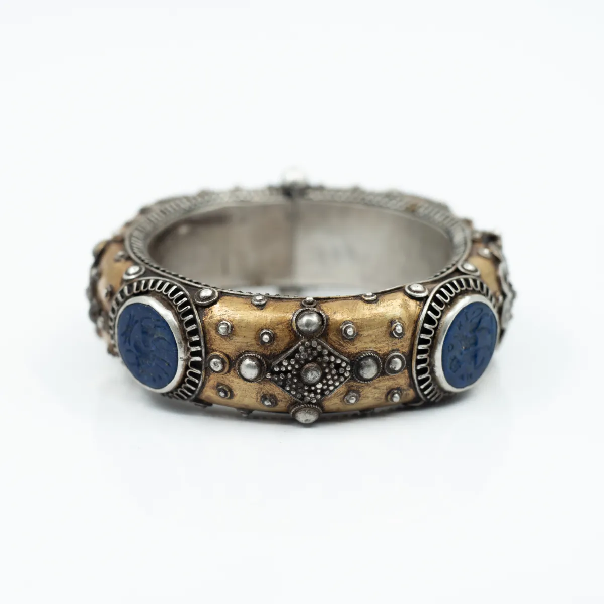 Bratara Afgana lapis-lazuli flori Argint
