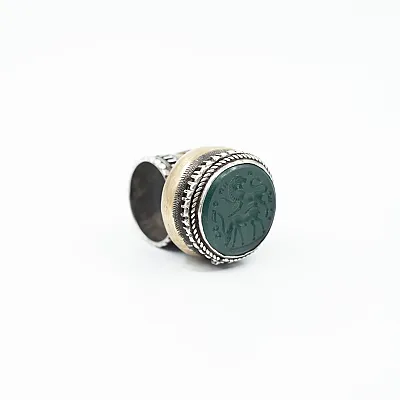 Inel Afgan tip caseta leu-capricorn Argint - 6