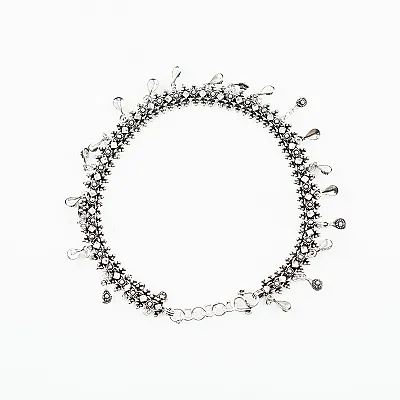 Bratara picior charms picaturi inflorate Argint - 1