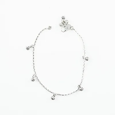 Bratara picior lant bulina floare Argint - 2