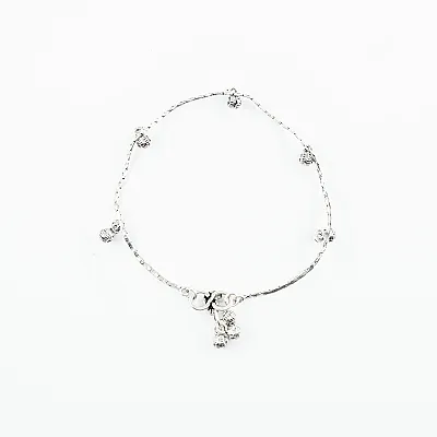 Bratara picior lant bulina floare Argint - 1
