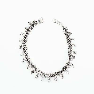 Bratara picior charms inimi inflorate Argint - 2