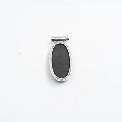 Pandantiv oval obsidian anou tubular M Argint - 3