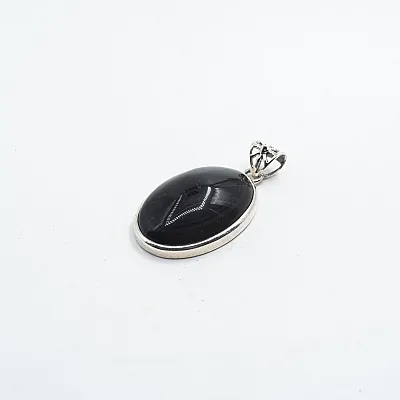 Pandantiv oval obsidian anou soare S Argint - 2