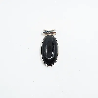 Pandantiv oval obsidian anou tubular M Argint - 1