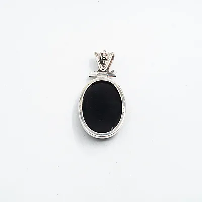 Pandantiv oval obsidian anou Baroc L Argint - 3