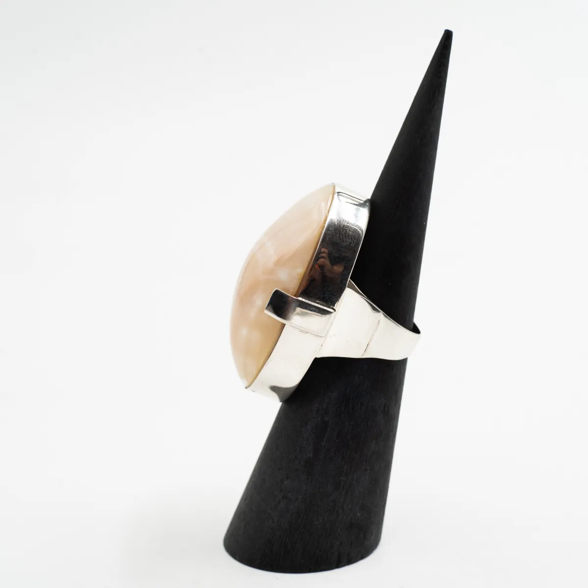 Inel oval sidef bombat 56 Argint