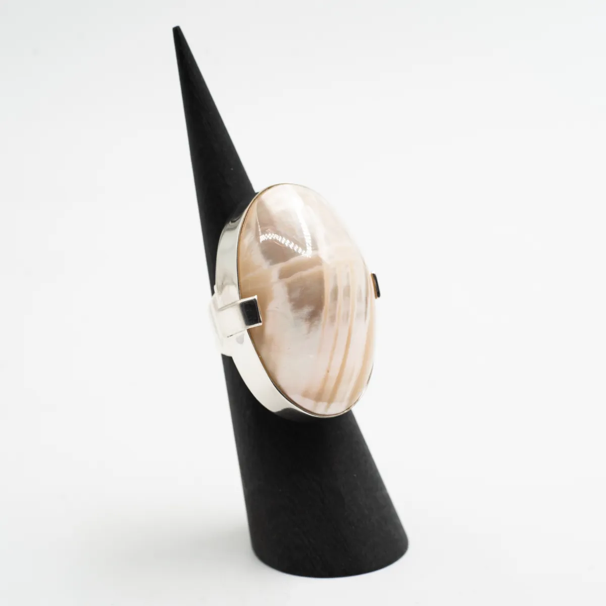 Inel oval sidef bombat 56 Argint