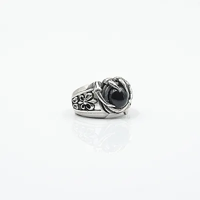Inel gheara Fleur de Lys ochi Argint - 5