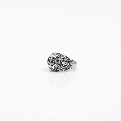 Inel rotund Fleur de Lys cz Argint - 2