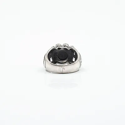 Inel gheara Fleur de Lys ochi Argint - 4