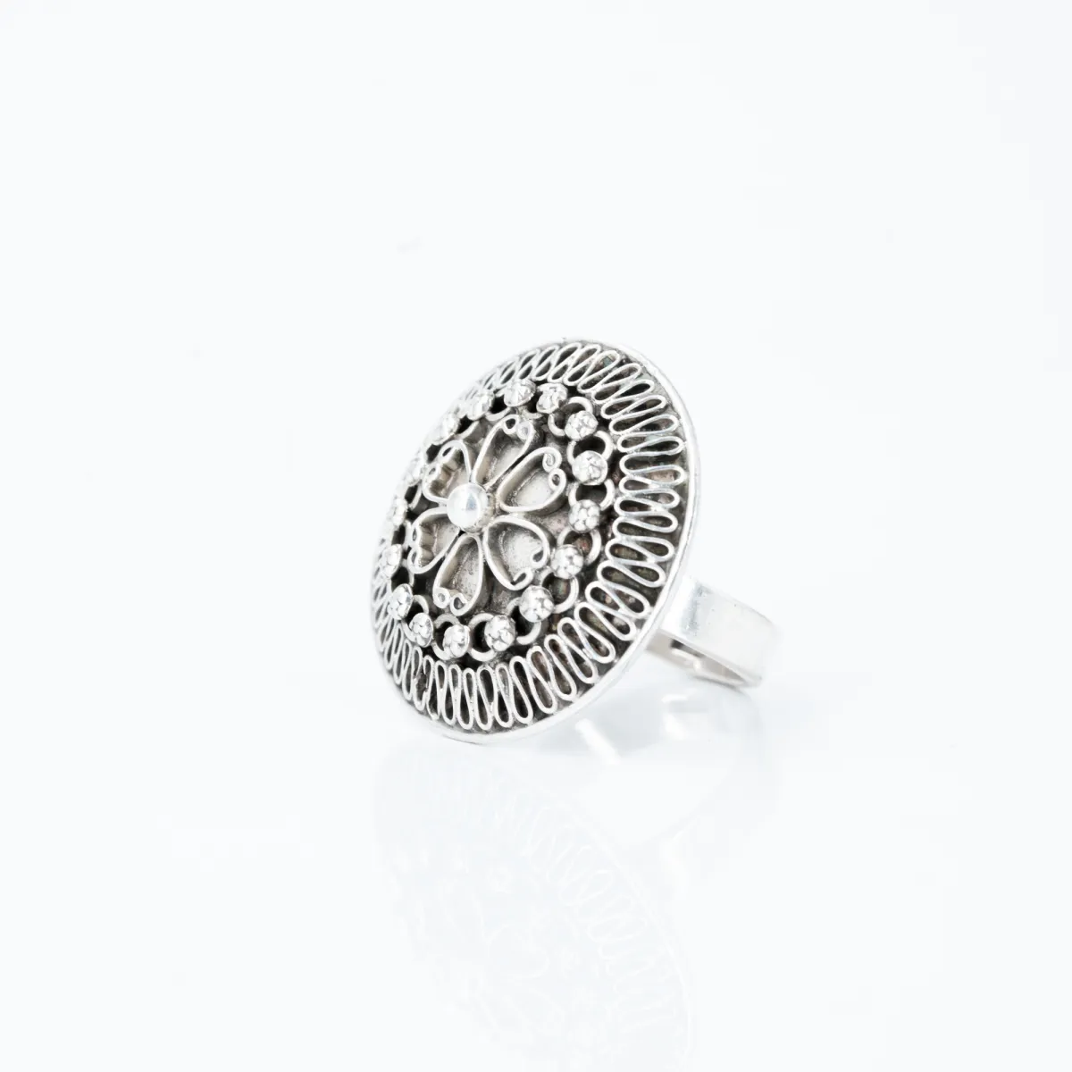 Inel floare bucle Argint