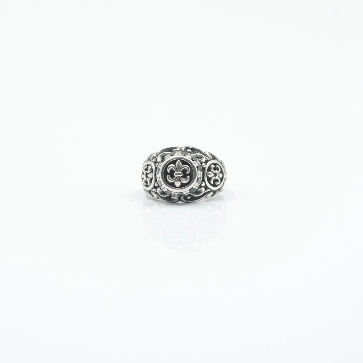 Inel rotund Fleur de Lys cz Argint
