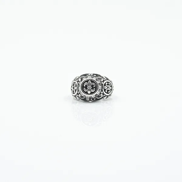 Inel rotund Fleur de Lys cz Argint
