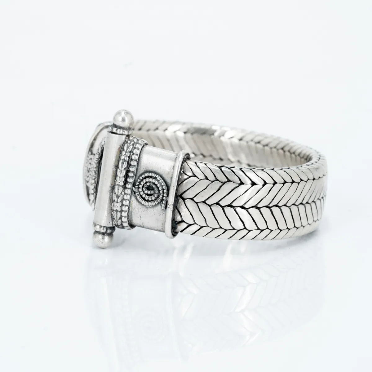 Bratara tip sarpe plat spirala Argint