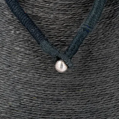 Colier textil India cerc in cerc Argint - 3