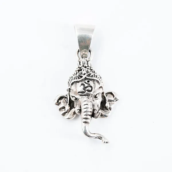 Pandantiv cap de elefant Aum Argint