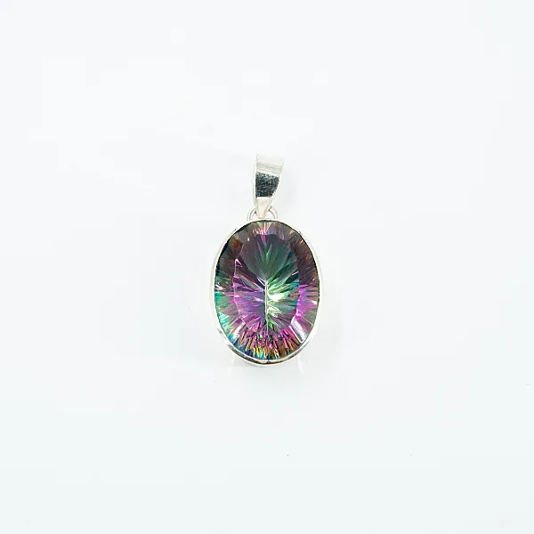 Pandantiv oval topaz mistic Argint