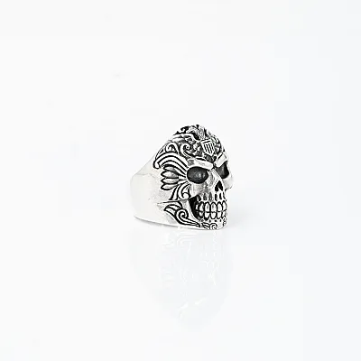 Inel craniu vultur bicefal Argint - 5