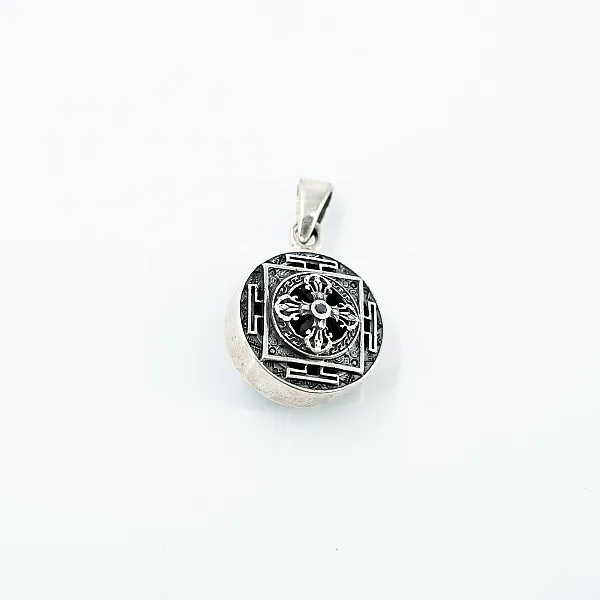 Pandantiv rotund dublu vajra dorje Argint