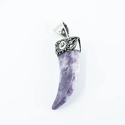 Pandantiv gheara piatra charoit onix Argint - 3