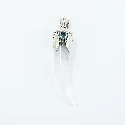 Pandantiv gheara piatra cuarz.de.stanca blue.topaz Argint - 1