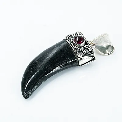 Pandantiv gheara piatra onix granat Argint - 2