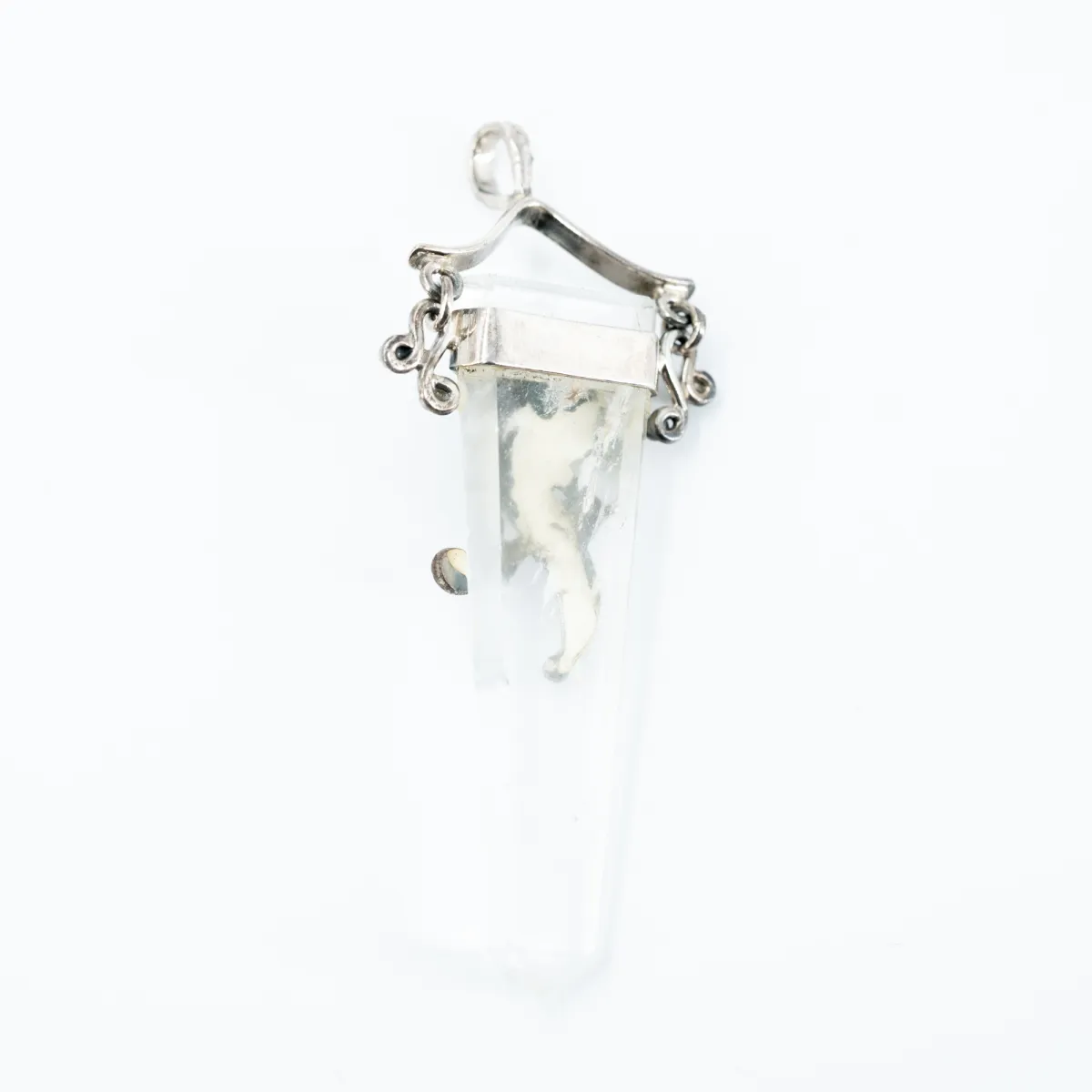 Pandantiv bagheta plata cuarz larimar Argint