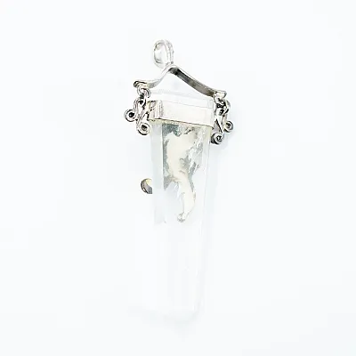 Pandantiv bagheta plata cuarz larimar Argint - 3
